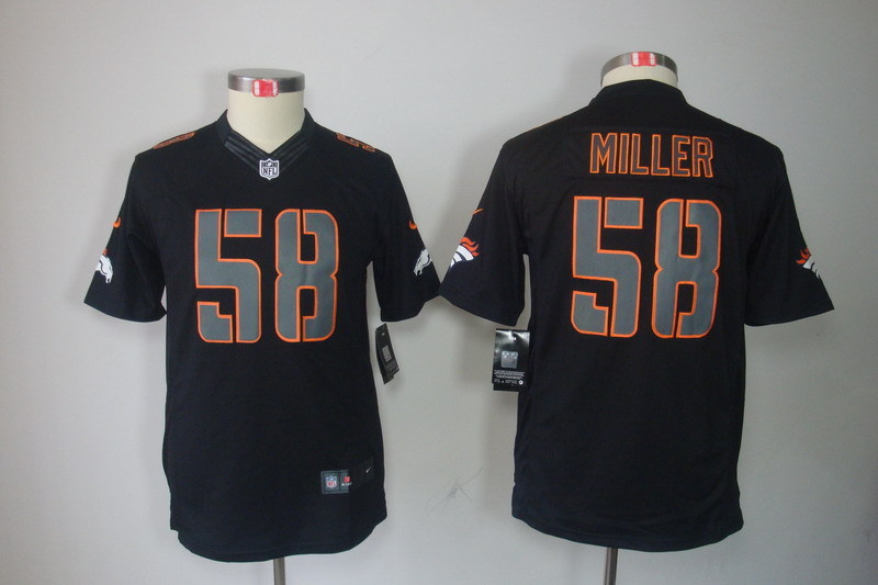 Youth Denver Broncos #58 Miller black NFL Nike jerseys->->Youth Jersey